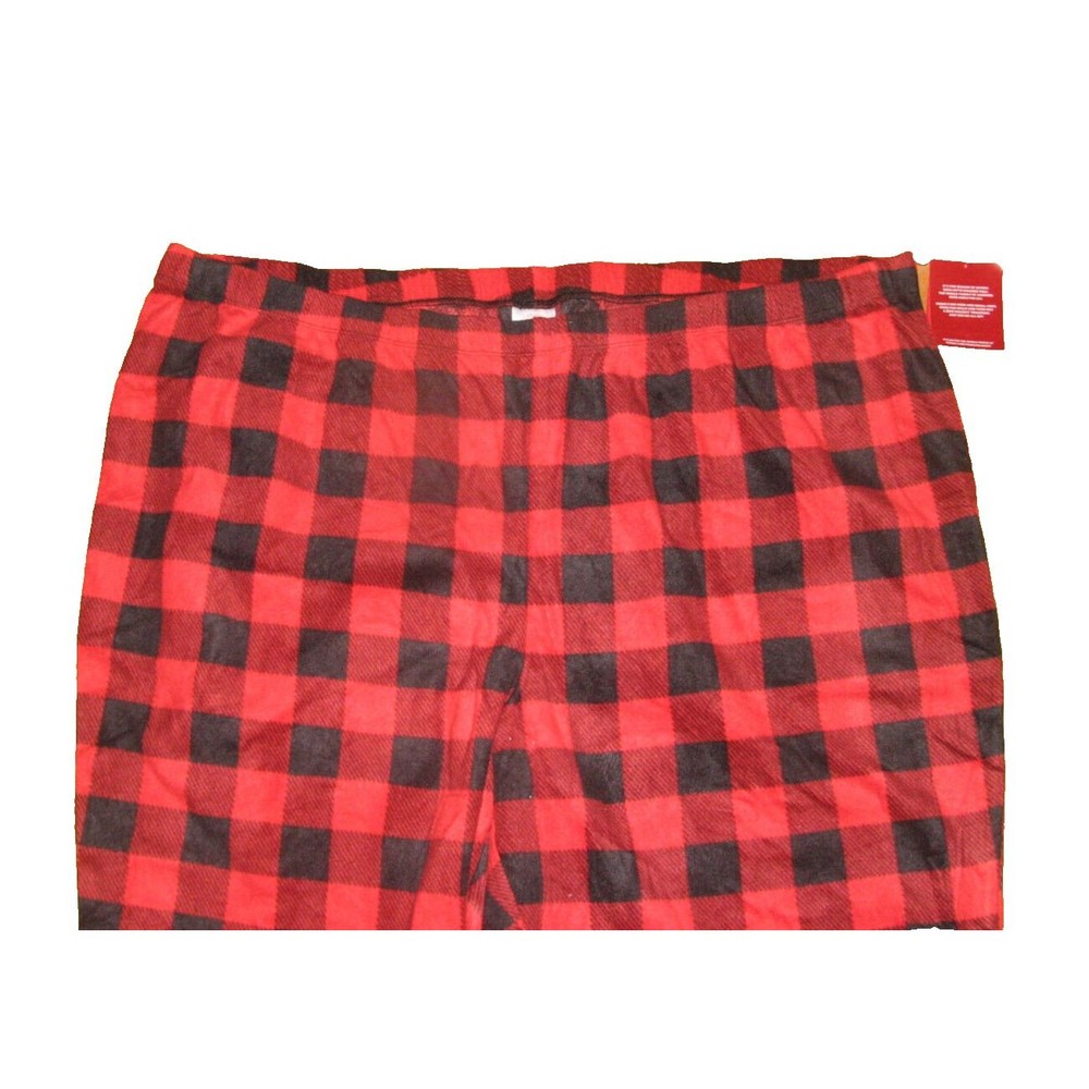 Women’s WonderShop Plus Size Fleece Pajama Pants Red Buffalo Check 3X NEW